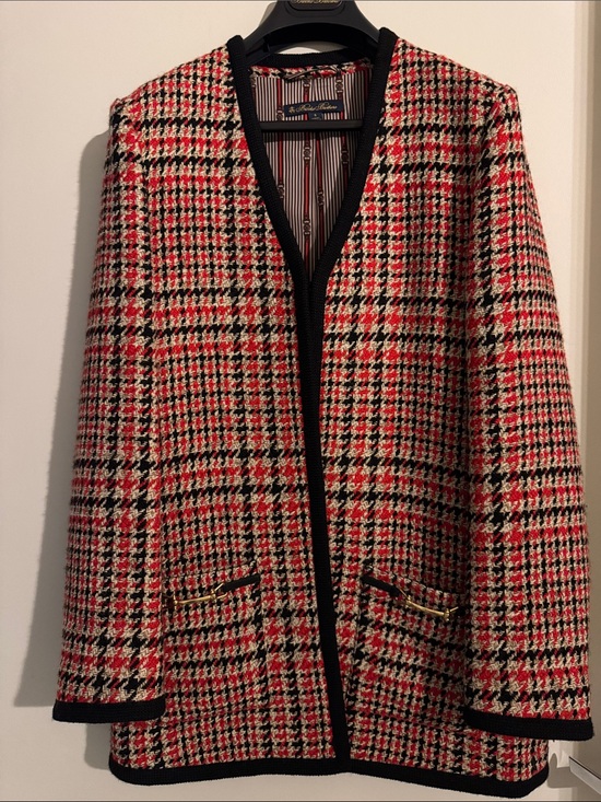 Brooks Brothers Jackets & Blazers - Brooks Brothers Striped Plaid Jacket in Black, Red & Brown - Wool blend